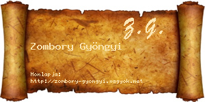 Zombory Gyöngyi névjegykártya